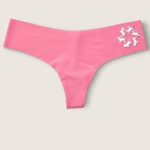 ❄VS PINK No-Show Thong Winter Snowflake Dogs